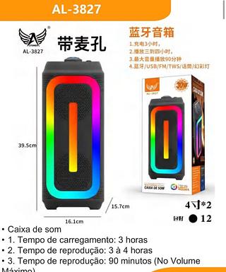 Caixa de som com microfone