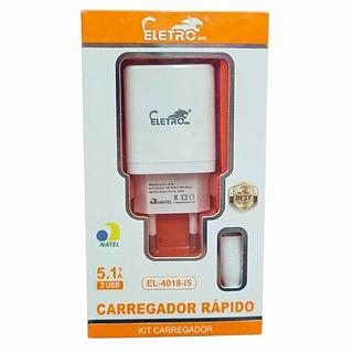 Carregador com cabo iphone 5.1A eletro
